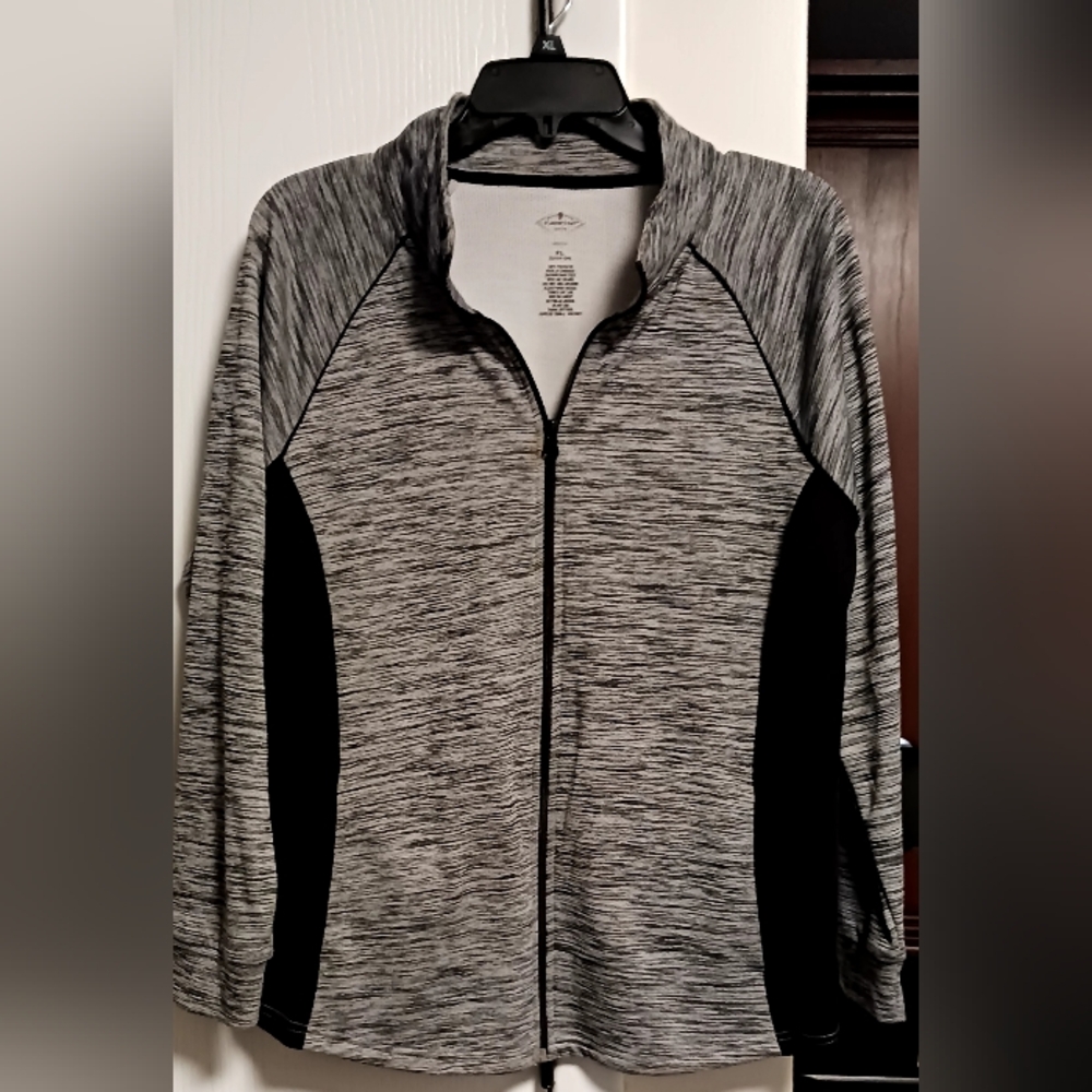 St John's Bay Active Dry Fit Zip-up Jacket, Size Petite Large